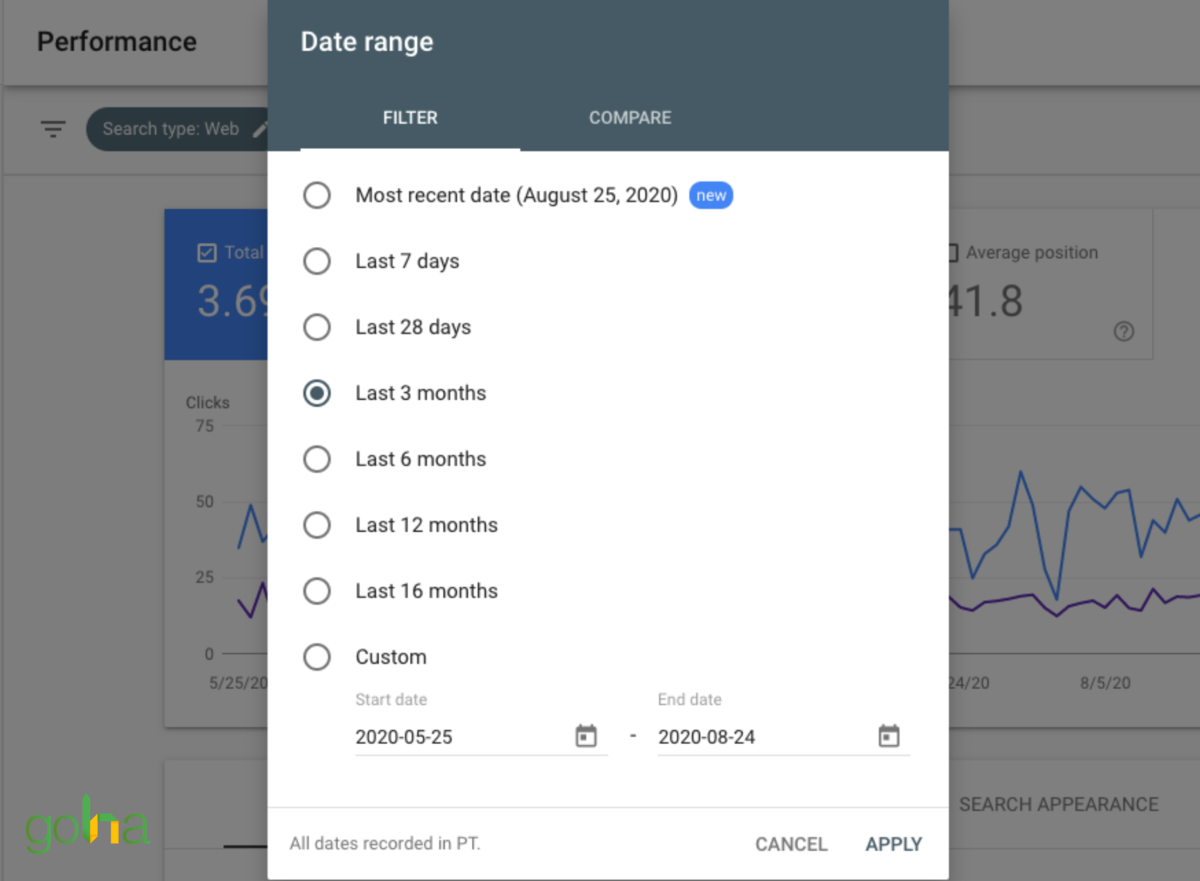 google-search-console-cho-phep-ban-lua-chon-moc-thoi-gian-can-xem-du-lieu-tren-website